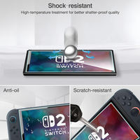 Protection d'écran en verre HD ultra-claire 9H ultra-mince 2.5D à bords incurvés pour Nintendo Switch 2, installation en 1 minute sans poussière ni résidus