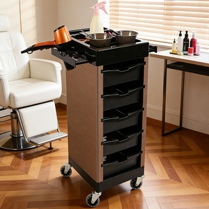 Chariot de rangement de salon à 5 niveaux durable en plastique, équipement de salon de coiffure, vente en gros d'usine - Product Image 5
