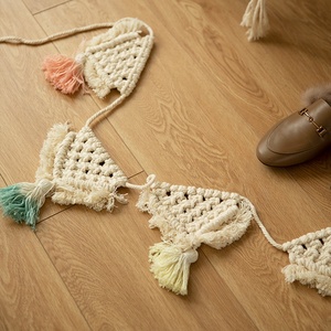 Decoración Navideña de <span class=keywords><strong>Pared</strong></span> con Cuerda, <span class=keywords><strong>Tapiz</strong></span> Tejido a Mano de Estilo <span class=keywords><strong>Boho</strong></span> para Bodas, Sala de Estar y Dormitorio - Product Image 2