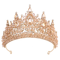 Couronne de mariée baroque faite à la main en cristal coloré pour concours de beauté, fête de princesse, bal de promo, pour femmes
