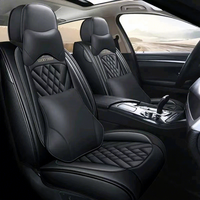 Ensemble de housses de siège de voiture de luxe en cuir véritable de qualité supérieure, 5 pièces, pour toutes les saisons, protection complète, intérieur de voiture