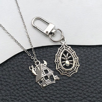 Lot de 15 accessoires de bracelet pendentif chapeau magique citrouille chauve-souris d'Halloween transfrontalier en métal plaqué argent, faits à la main, pour vente en gros et DIY
