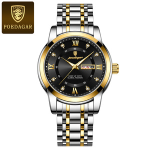 Montre Homme POEDAGAR Étanche Lumineuse avec Double Calendrier, Montre à Quartz de Luxe Tendance, Bestseller en Direct - Product Image 1