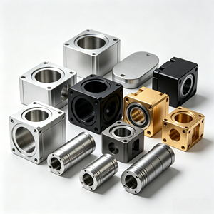 Boîtier de cylindre pneumatique usiné et tourné sur commande par CNC, manchon creux multi-métaux et bloc de soupape carré pour l'automatisation - Product Image 1