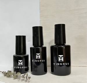 Flacon de vernis à ongles en verre rond de luxe 10ml 15ml avec logo personnalisé, sérigraphie, bouchon à vis, conteneur vide - Product Image 1
