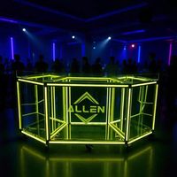 Table de bar mobile lumineuse en acrylique pour bar à domicile moderne et hôtel, avec couleur personnalisée et design multifonctionnel