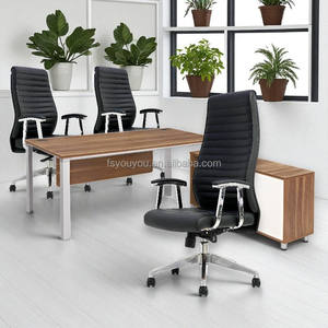 Silla de escritorio de cuero ejecutivo con respaldo alto, muebles de oficina - Product Image 1