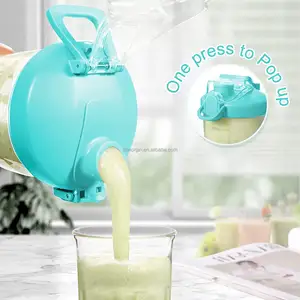 600ML seyahat şarj edilebilir su geçirmez el blenderi toz Blender makinesi emzik sıkacağı ile taşınabilir USB Blender