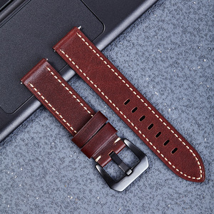 Bracelet de montre en cuir ciré vintage à dégagement rapide, souple et compatible avec <span class=keywords><strong>Fitbit</strong></span> Charge <span class=keywords><strong>2</strong></span> <span class=keywords><strong>Huawei</strong></span> Watch Fit, remplacement durable - Product Image 5
