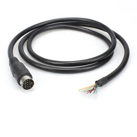 Cable estañado con escudo personalizado, extremo abierto, 24AWG, 26AWG, 13 Pines, enchufe de Din Cable, aviador para micrófono, Monitor, reproductor de DVD, Cables de PVC de 16 pies
