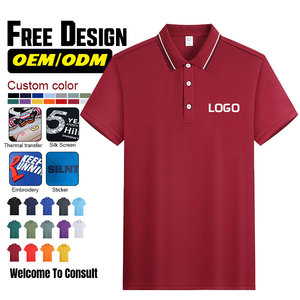 100 Polyester Polo Shirts Wholesale Knitted Polo T-shirt Polyester Poloshirts Customized Embroidery Logo Men Golf
