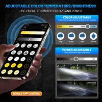 Phare LED de voiture HYNBYZJ haute puissance 200W avec contrôle par application, IA, trois couleurs, deux puces LED 7050 en cuivre, H1 H7 H11 H4