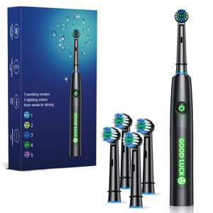 Cepillo de Dientes Eléctrico Inteligente con Cabezal Giratorio Redondo IPX7, 5 Modos, 8 Cabezales de Cepillo de Cerdas Suaves, Soporte, Estuche de Viaje, ABS - Product Image 2