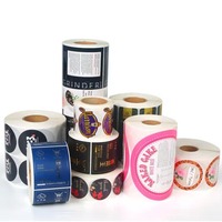 Autocollant de logo personnalisé Papier synthétique imperméable adhésif cercle rond Rouleau de marque imprimé personnalisé pour usage industriel express