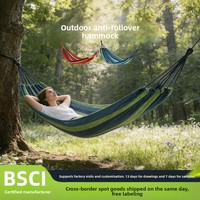 Hamac élargi anti-roulement en toile, chaise suspendue portable pour camping extérieur en tissu parachute pour deux personnes