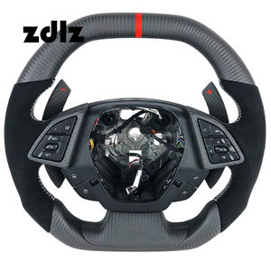 Accesorios de Coche para Chevrolet Camaro 2016-2023 Volante Personalizado de Fibra de Carbono Mate y Cuero de Ante con Levas de Cambio - Product Image 1