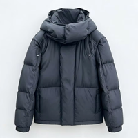 Veste matelassée épaisse à capuche et fermeture éclair en toile respirante avec logo personnalisé pour homme