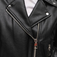 Veste en similicuir pour femme, style motard, coupe ajustée, fermeture éclair, classique, OEM ODM, vente en gros