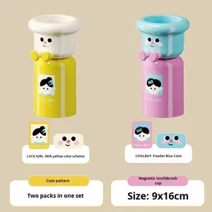 2025 New Arrival Cute Magnetic <b>Toothbrush</b> <b>Holder</b> Home Use Plastic <b>Toothbrush</b> Cup Wall-mounted Toothpaste <b>Holder</b> - Product Image 2