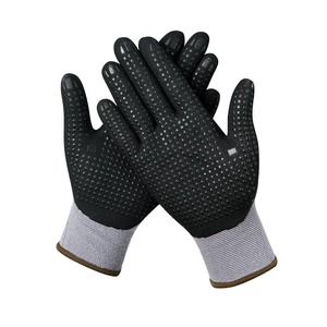 Bán buôn Nylon Spandex Nitrile siêu mịn bọt Dot hạt làm việc Găng tay đen Nitrile chấm găng tay - Product Image 2