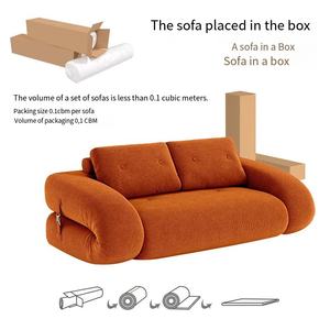 <span class=keywords><strong>Canapé</strong></span> en <span class=keywords><strong>tissu</strong></span> extensible, <span class=keywords><strong>canapé</strong></span>-lit double usage, rembourré en éponge, compressé et carré - Product Image 3