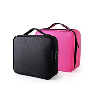 Bolsa de maquillaje de viaje portátil de gran capacidad con cierre de cremallera y logotipo personalizado al por mayor, funda para maquilladores - Product Image 2