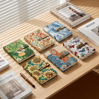 Nouveau carnet d'écolier en tissu à fleurs mignon avec serrure à code, personnalisable, format B6, emballage cadeau, reliure cousue