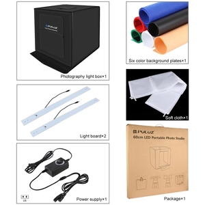40cm putuz PU5041B <span class=keywords><strong>Studio</strong></span> fotografico pieghevole portatile 60W 5500K LED luce bianca illuminazione foto <span class=keywords><strong>Studio</strong></span> tenda da tiro - Product Image 4
