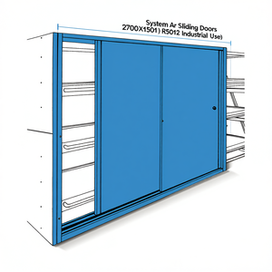 Système de portes coulissantes Fami Ar 2700X1500 mm Bleu Ral5012 Usage industriel - Product Image 3