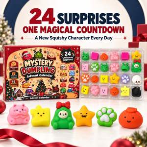 Calendrier de l'Avent de Noël à Marque Blanche, Boîte Mystère Squishy en Forme de Dumpling, Fournisseur OEM de Collections de Jouets de Fêtes pour Grands Magasins - Product Image 3