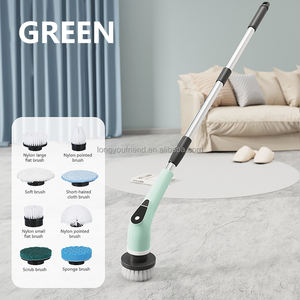 8-in-1 Multifunctional Rechargeable <strong>Electric</strong> <strong>Cleaning</strong> <strong>Brush</strong> with Handle Nylon <strong>Brush</strong> Head-Portable Bathroom Scrubber - Product Image 1
