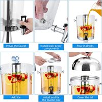 Distributeur de jus à double réservoir, distributeur de boissons chaudes et froides électrique pour restaurant, hôtel, buffet