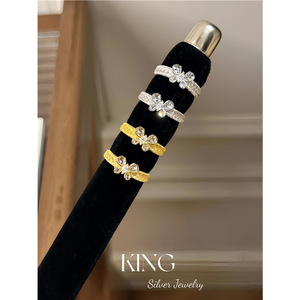 แหวนผีเสื้อเงินแท้ 925 ชุบทอง สำหรับผู้หญิง สวมใส่ได้ทุกวัน - Product Image 1