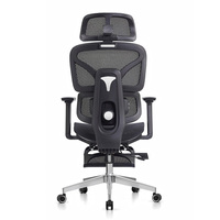 Chaise de bureau ergonomique moderne pivotante en maille avec support lombaire de luxe et repose-pieds, fauteuil inclinable en plastique