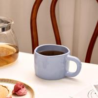 Tasse en céramique faite à la main style Instagram, couleur unie ton Morandi, design nordique, fond plat, personnalisable, pour la maison