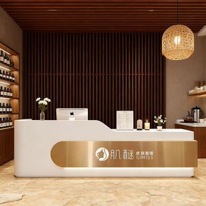 Modern High Quality Commercial Rectangle Panel <strong>Reception</strong> Desk OEM Wooden <strong>Counter</strong> <strong>Design</strong> Excellent Pinang Adjustable Beauty Salon - Product Image 3