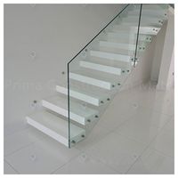 Escalier flottant intelligent Prima LED, escalier personnalisé intégré en acier et bois, résistant aux charges lourdes, pour projets résidentiels