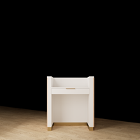 Station de salon moderne professionnelle, comptoir de réception avec construction en MDF durable et écologique pour clinique de beauté, hôpital et centre commercial
