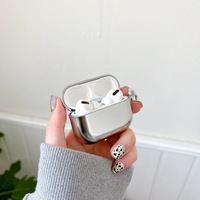 Étui pour écouteurs en TPU souple électroplaqué effet miroir pour Airpods Pro 3 2, coque de protection pour Airpods 5 4 3 avec crochet