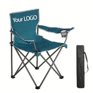 Chaise de camping pliable en métal ultralégère avec porte-gobelet, idéale pour le camping, la pêche, les pique-niques et les barbecues en plein air - Product Image 1