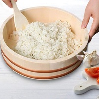 Ensemble de bacs à mélanger le riz Hangiri Sushi Oke en bois de 14.2 pouces pour plateaux de stockage de riz Sushi