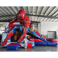Château gonflable commercial pour enfants, château gonflable Spiderman, toboggan à obstacles, combo château gonflable, toboggan aquatique