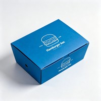 Boîte d'emballage alimentaire pour hamburgers en gros à prix abordable, boîte en papier personnalisée avec logo pour poulet frit et frites, boîte à emporter en papier pour aliments