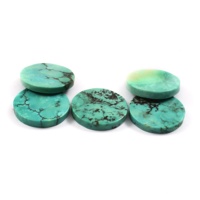Pierres précieuses de turquoise tibétaine naturelle de la marque AMARA |   Pierres de turquoise plates authentiques, polies, coupées à la machine par une technologie de pointe, certifiées par un tiers