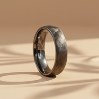 Cincin Kawin/Tunangan Tizti Trendy Fashion Perhiasan Pria dari Tantalum Murni, Model Domed Brushed Eternity Band untuk Pria Wanita Unisex