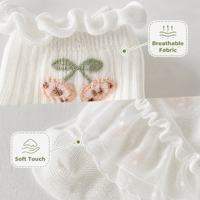 Chaussettes en dentelle tricotée à volants floraux pour bébés filles, nouveau-nés, nourrissons et tout-petits, vente en gros