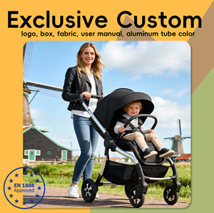 Poussette Bébé Landleopard de Luxe à Cadre en Alliage d'Aluminium Certifiée EN1888-2, Amortisseur 4 Roues, Pliable à 360°, Charge 20KG, 0-3 Ans - Product Image 1