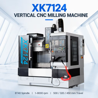 Machine de fraisage CNC verticale 3 axes Fanuc XK7124 à broche BT40, guides linéaires taïwanais de haute précision, petite taille, vente chaude en Chine