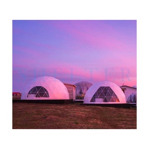 Casa Domo prefabricada para 850g/m² tela de poliéster recubierta de PVC tubos de acero galvanizado 0.5kn/m² Glitzcamp 6m cúpula de lujo - Product Image 5