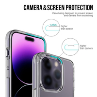 Coque pour iPhone 14 Pro Max, anti-jaunissement, TPU rigide, PC transparent, protection de l'appareil photo, coque arrière pour Apple iPhone 14 Pro